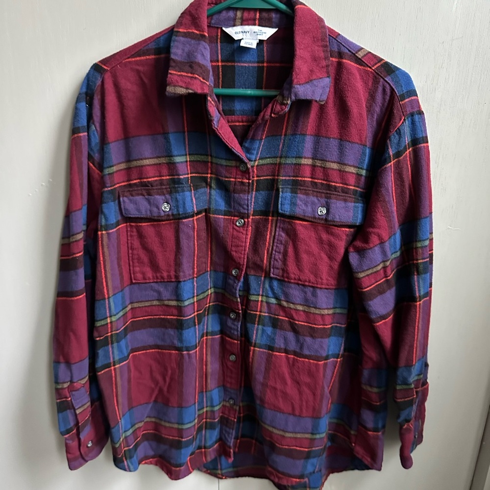 Old Navy Red and Blue Plaid Shirt